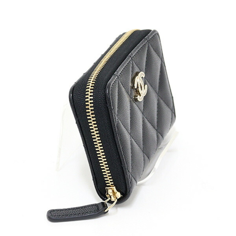 CHANEL Authentic Black Caviar Leather Logo Wallet - Picture 5 of 6